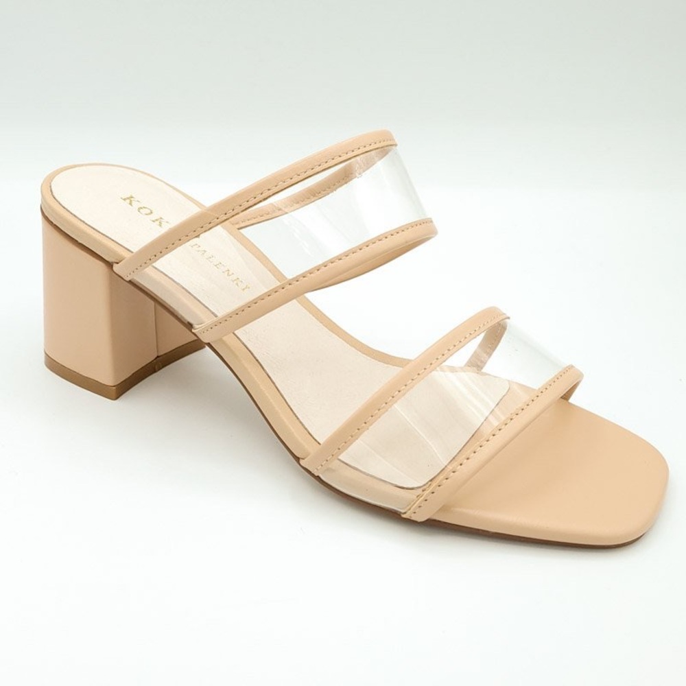 KOKO + PALENKI NWT Ghost Nude & Clear Sandal / Mule Size 8.5